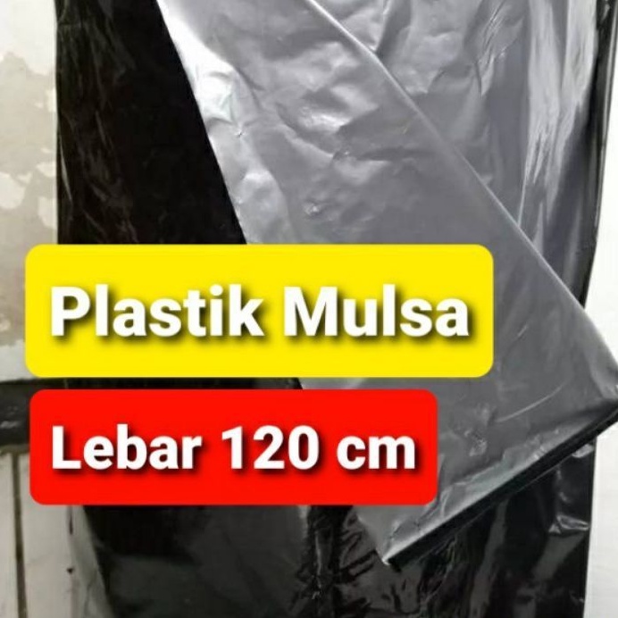 Mulsa Plastik Mulsa Pertanian Hitam Perak Lebar 120 cm bisa bayar cod