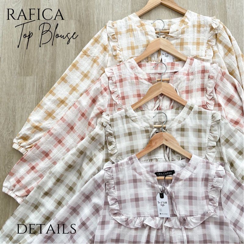 BLOUSE RUFFLE MOTIF KOTAK