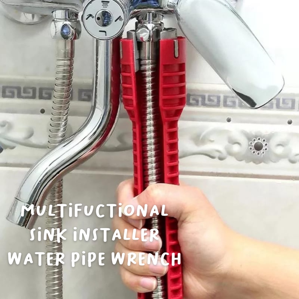 Kunci Pas Wastafel Faucet Sink Installer Soket Keran Pipa Air merah