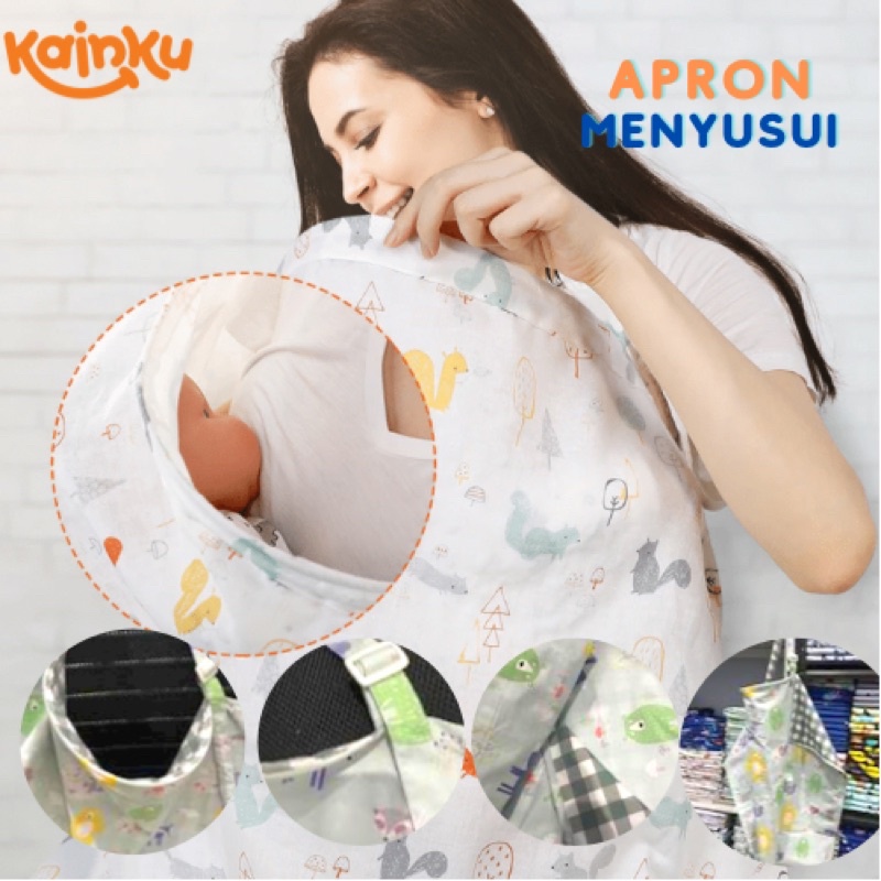 Apron Menyusui Nursing Cover Double Layer Katun Bolak Balik Kualitas No 1 Shopee