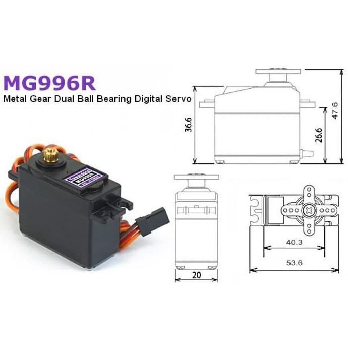 Mg996 Mg996R Mg 996 Motor Servo Towerpro Tower Pro Metal Gear 10 Kg Efgad774 Berkualitas