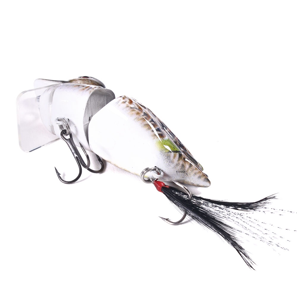 HENGJIA 1PCS Bionic Bait 2 Segement Fishing Lure 7cm10g Simulation Duck Shape Hard Fishing Baits With Feather Hook