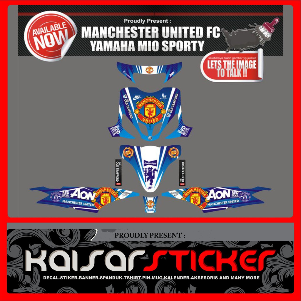 Decal Motor Sticker Motor full body Decal Stiker Mio Smile -Mio Sporty MU BIRU