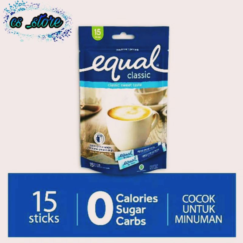 

Equal Classic Sweetener sachet isi 15 stick