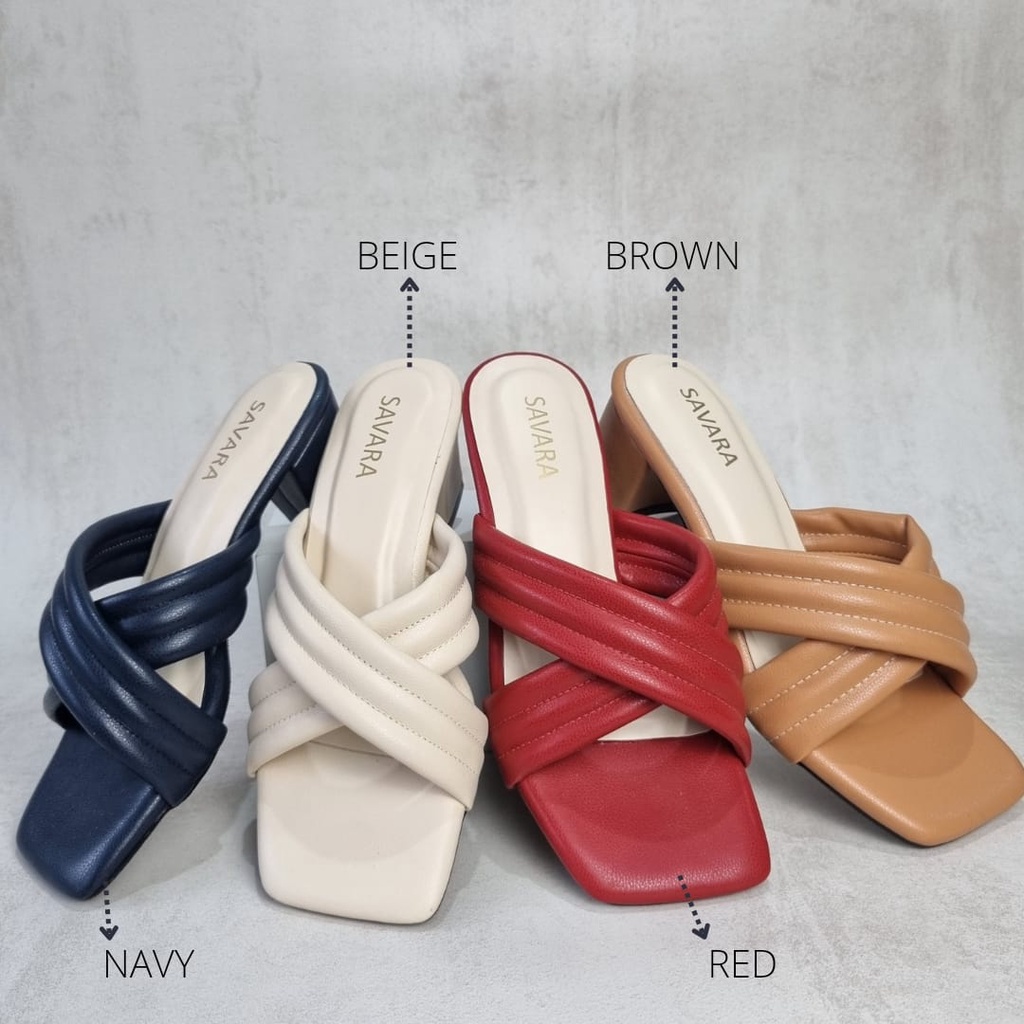 12.12 SALE &gt; Savara Aurora Sandal Heels Wanita SV-21003#(Real Stock)