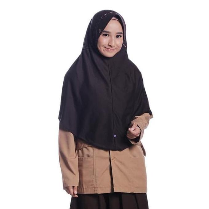 RABBANI KERUDUNG SEKOLAH HEMY SIZE S warna Coklat, Peach