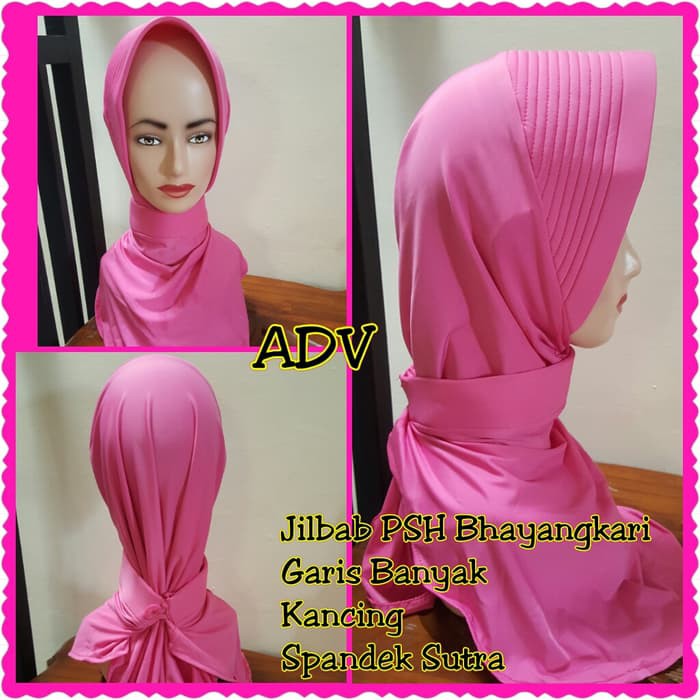 Flash Deal Jilbab Psh Bhayangkari Antem Garis Banyak Belakang Kancing Fashion Muslim 20 - 100 -