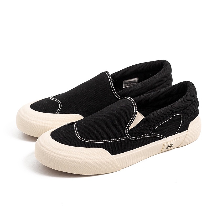 Patrobas Cloud Slip On Black White Original (FREE KAOS KAKI)