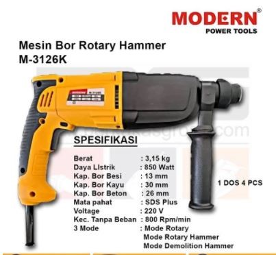 Mesin Bor Beton Bobok SDS PLUS MODERN M-3126K M3126K