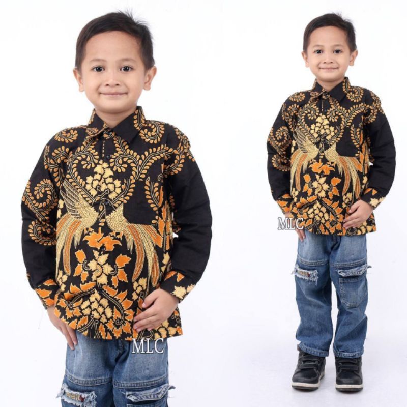 Baju batik anak laki-laki lengan panjang bisa buat sekolah hari batik