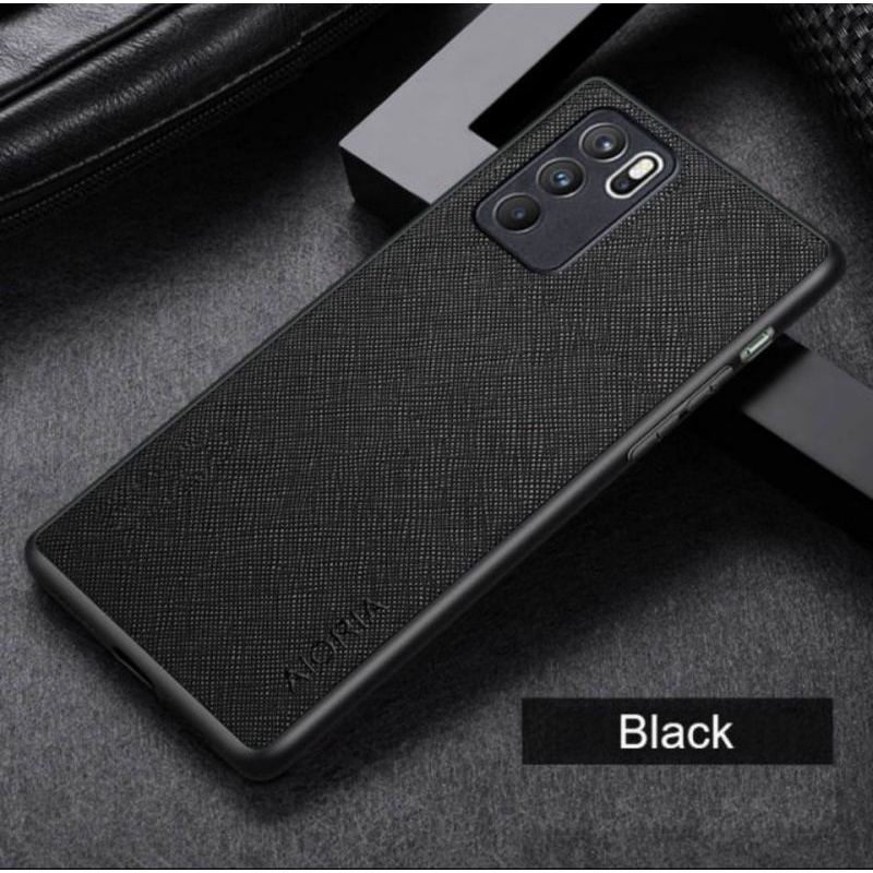 Original Soft Case Canvas Cross Pattern Slim Presisi Oppo Reno 6 4G - Reno6 5G Casing Cover Protecti