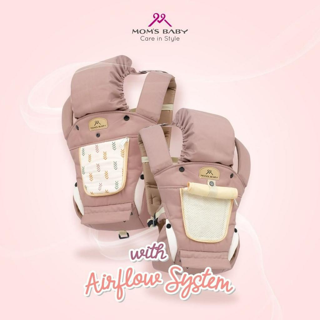 Gendongan Hipseat Airflow + Gendongan 10 in 1 Barley Series -Moms Baby- MBG2034