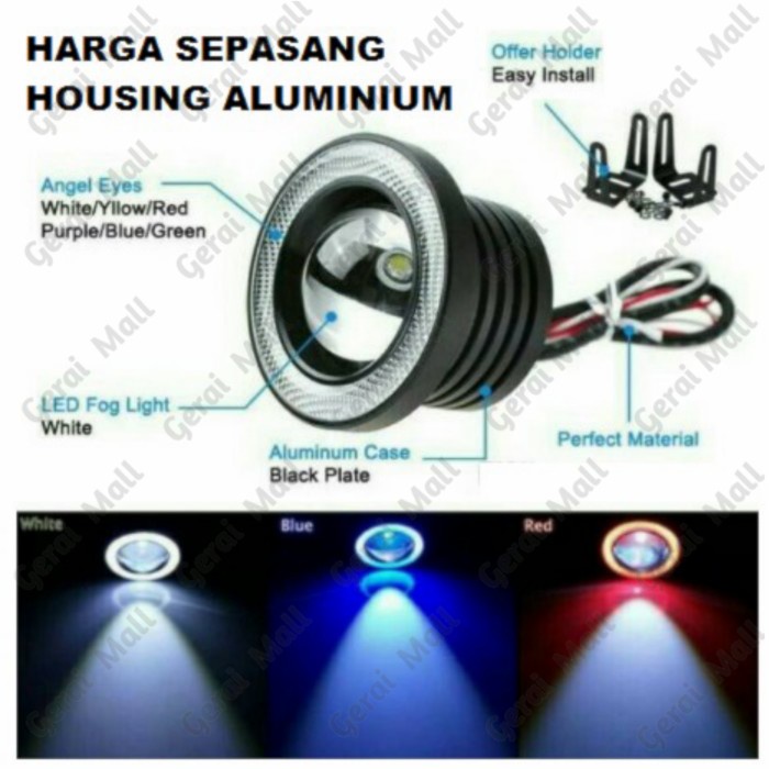 Foglamp LED Angel Eyes 3.5 Inci Inch Projector Universal Mobil