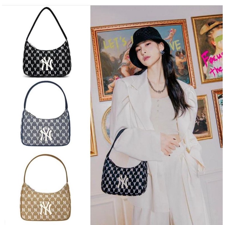 BEAUTYBIG - MLB MONOGRAM JACQUARD HOBO BAG