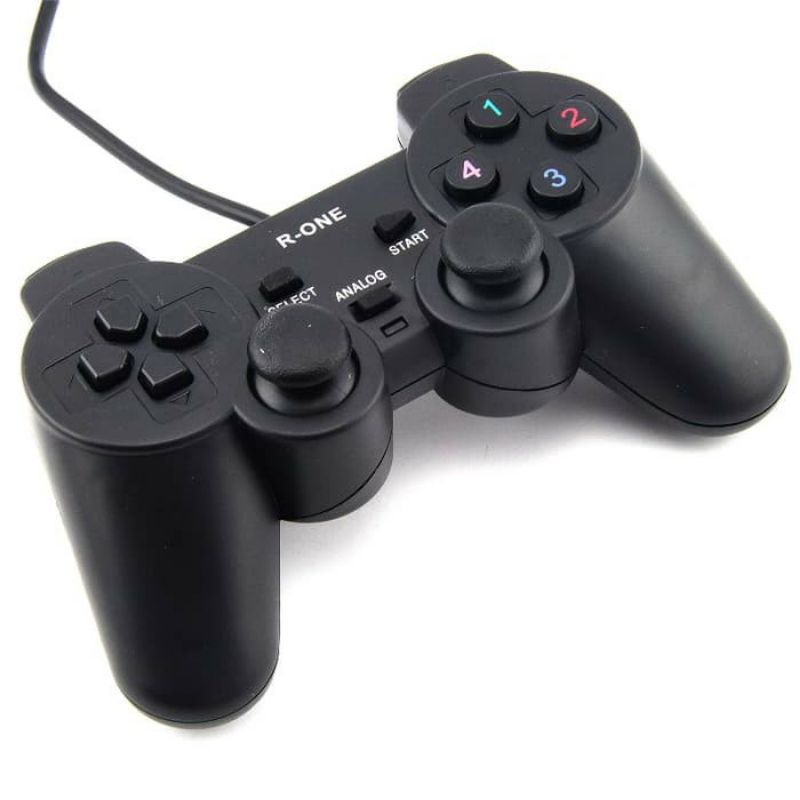 USB GAMEPAD DUAL DOUBLE CONTROLLER GETAR HITAM R-ONE JOYSTIK DOUBEL HITAM FOR PC LAPTOP NETBOOK