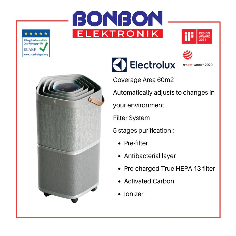 Electrolux Air Purifier Pure A9 PA91-406GY Coverage Area 60m2 Himalaya