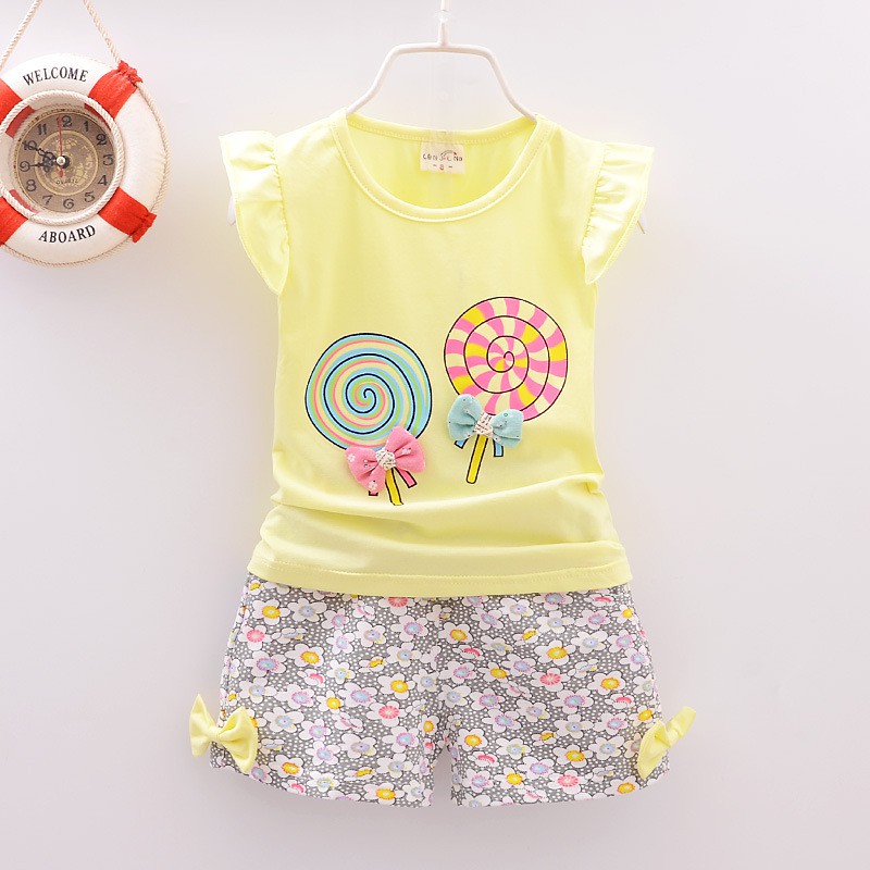 Baju Pakaian Anak Bayi Perempuan Cewek Harga Murah Import motif lolipop BBD018