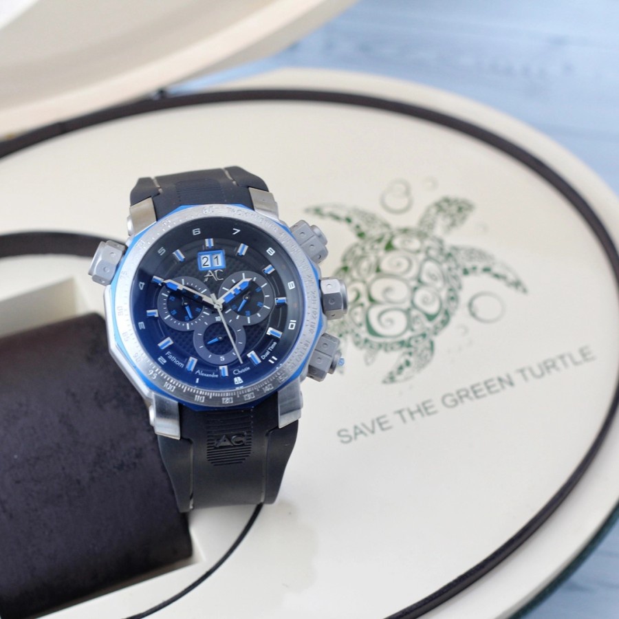 alexandre christie 6233 / 6285 jam tangan pria chronograph tali rubber