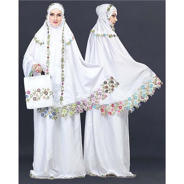 ✅TERLARIS✅ Mukena Rukuh Dewasa Putih Halus Mewah Motif Murah Inficlo SLS652S