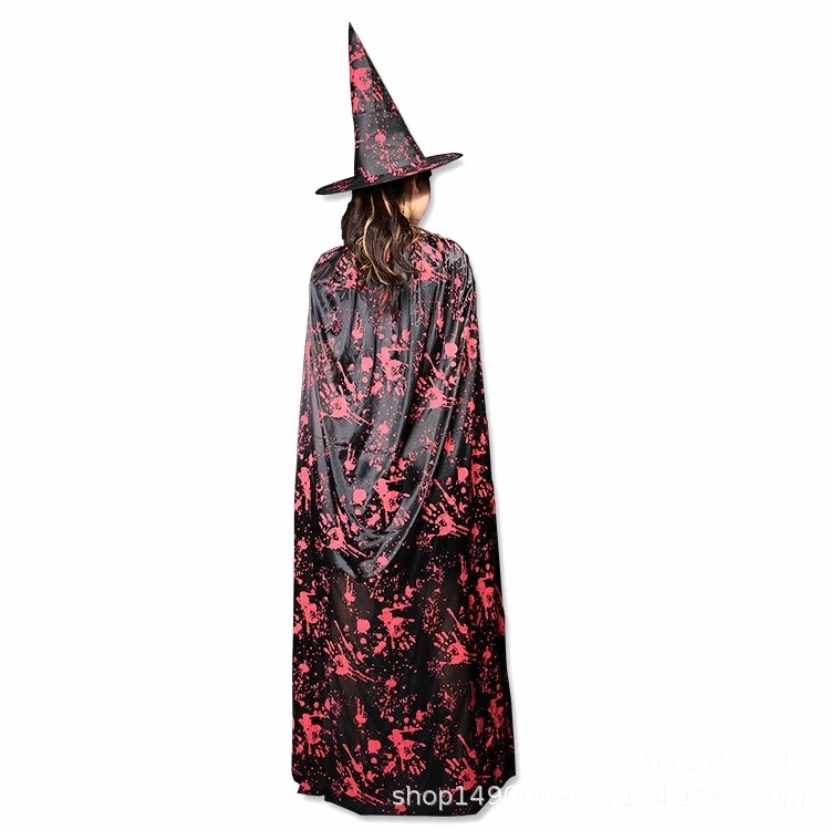 Kostum Halloween Jubah Merah Set +Topi Cosplay anak &amp; Dewasa Haloween UNISEX