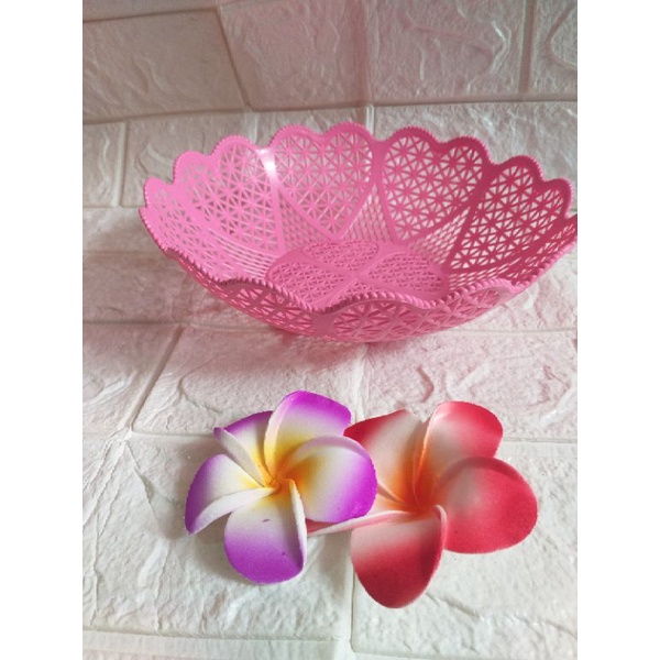 [6 pcs] piring keranjang cekung diameter 21 cm / basket buah / alas makan kertas minyak / piring kue