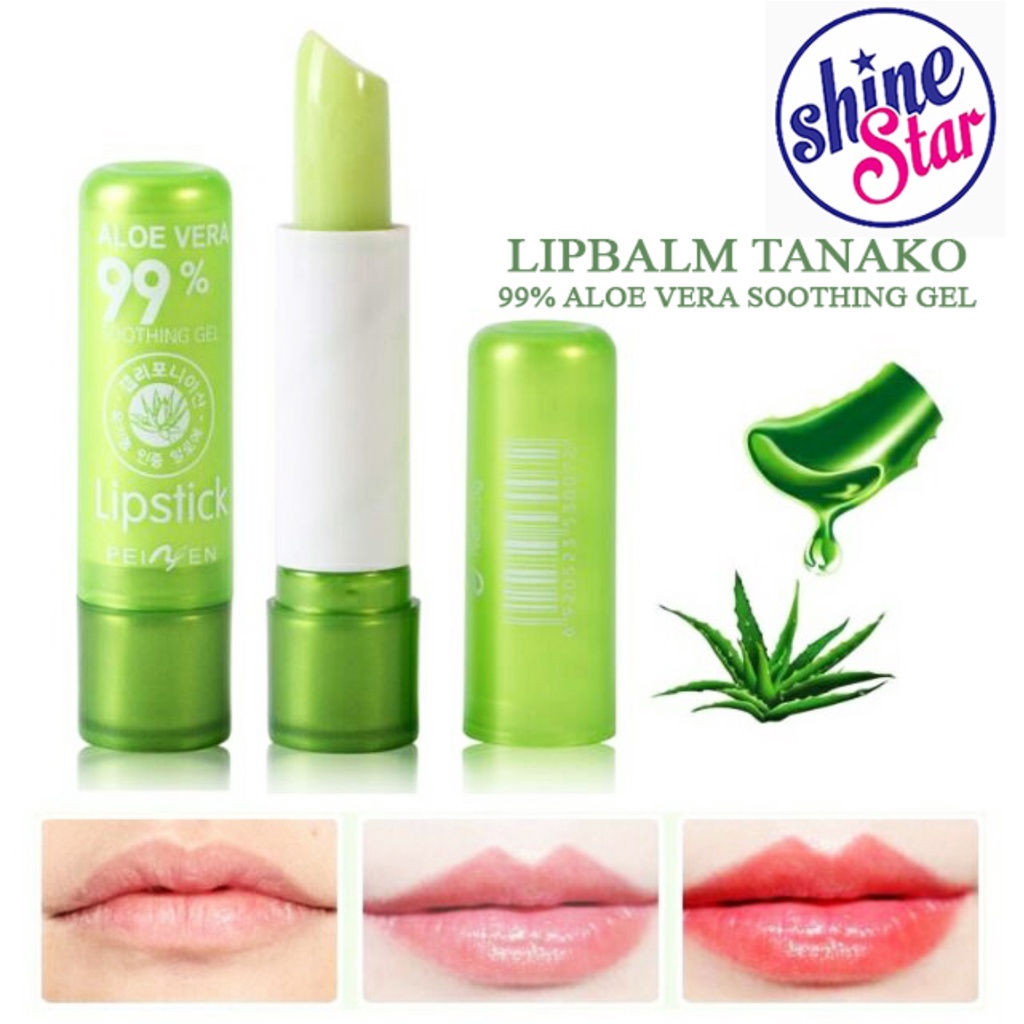 SHINE STAR - Lipbalm Tanako Aloevera / Lipstik Aloevera Lip Gloss / Lipbalm Pelembab Bibir Pria dan Wanita Alami