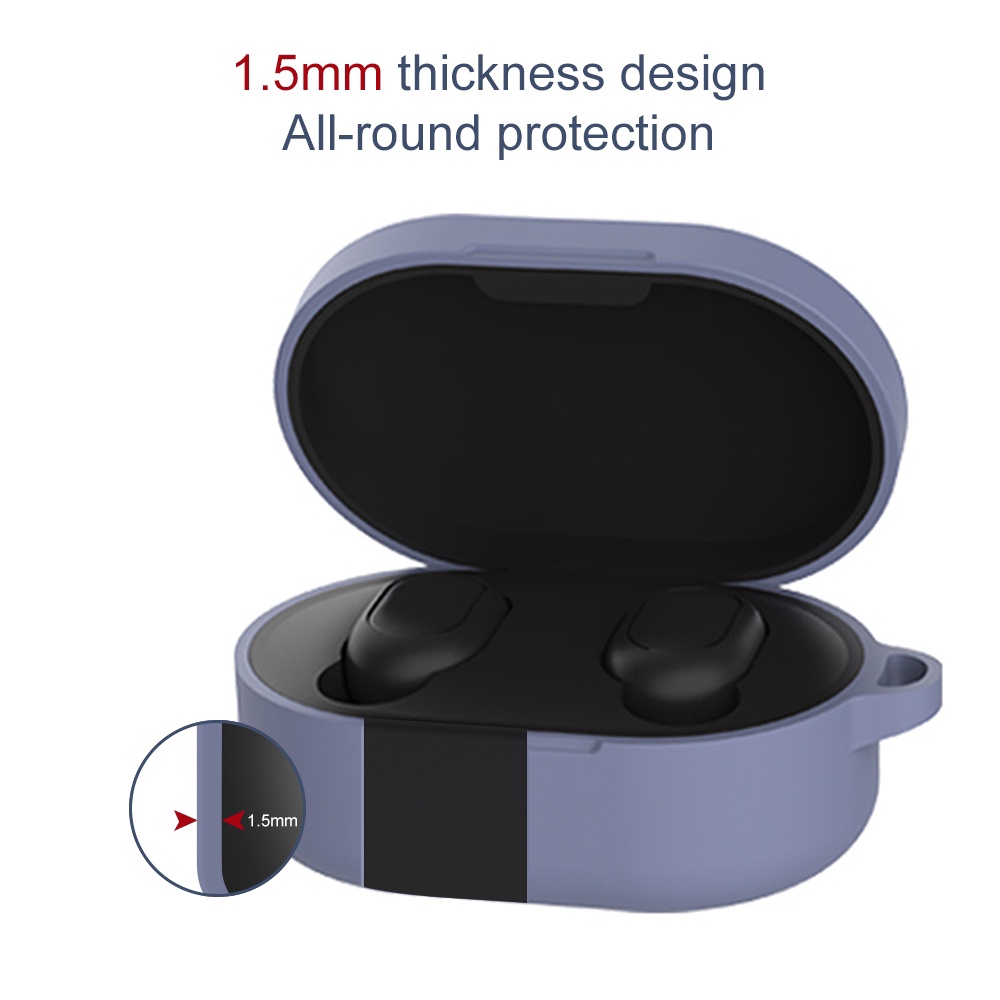 Soft Case Silikon TWS Xiaomi Mi True Wireless Earbuds Basic 2 ( Redmi Airdots / redmi airdots 2 ) + carabiner