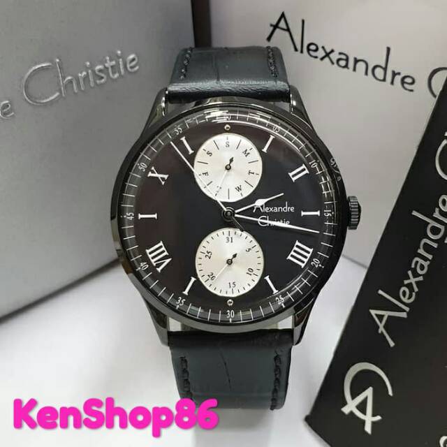 JAM TANGAN PRIA / COWOK ALEXANDRE CHRISTIE AC 6437 FULL BLACK