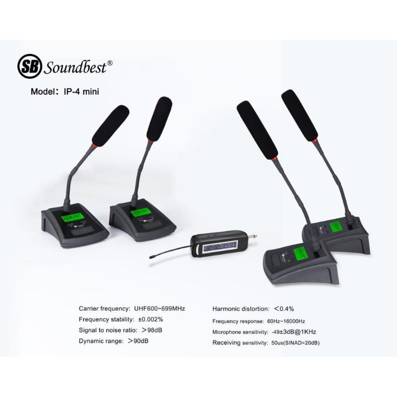 mic meja/podium wireless soundbest IP 4.receiver mini charger