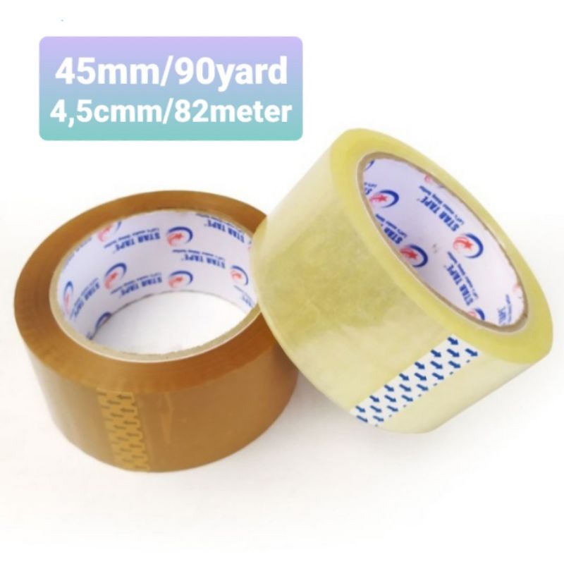 

Lakban star tape bening,coklat 45mm/90yard lakban serbaguna murah lakban packing