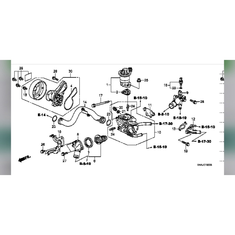 19315 RNA RNC  Original Cover Tutup Water Outlet Elbo Honda Civic FD1 1800cc 2006-2011 CRV GEN 3 RE1 2000cc 2007-2012