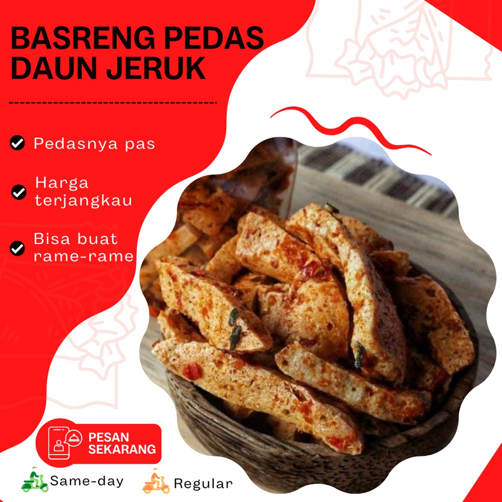 

Basreng Daun Jeruk Snack Kiloan Pedas Stik Original Baso Goreng Gurih Renyah Isi 100 Gram