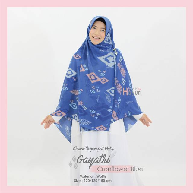 HIJAB HAYURI Khimar Segiempat Motif Gayatri