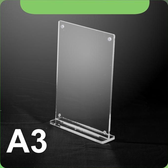 

Office & Stationery | Document Organizer | Akrilik/Acrylic Tempat Brosure - Tent Holder - Papan Menu Magnetic A3 | Best Seller