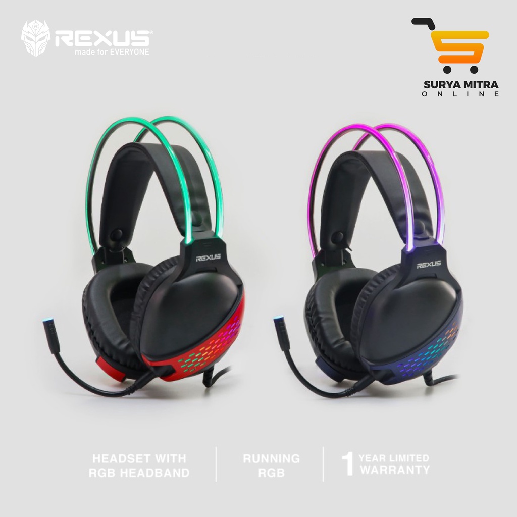 Headset REXUS GAMING F88 +Mic Headband RGB