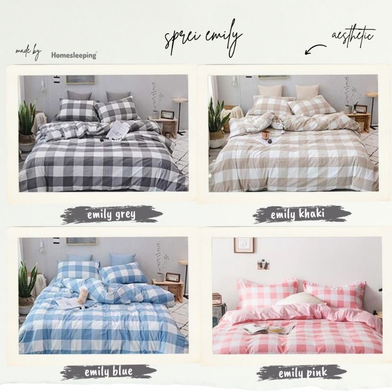 Sprei Motif Kotak-kotak Ukuran No 1 180x200 / Sprei aesthetic