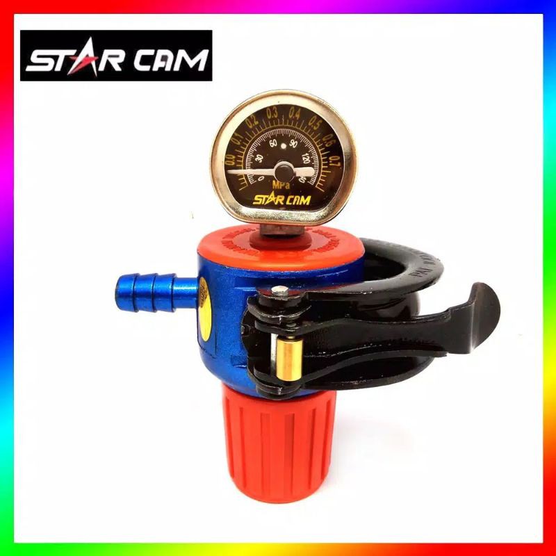 SELANG  2 METER  + 2 KLEM  Starcam, Regulator Gas  HP  High Pressure  SC 112TM  Tekanan Tinggi