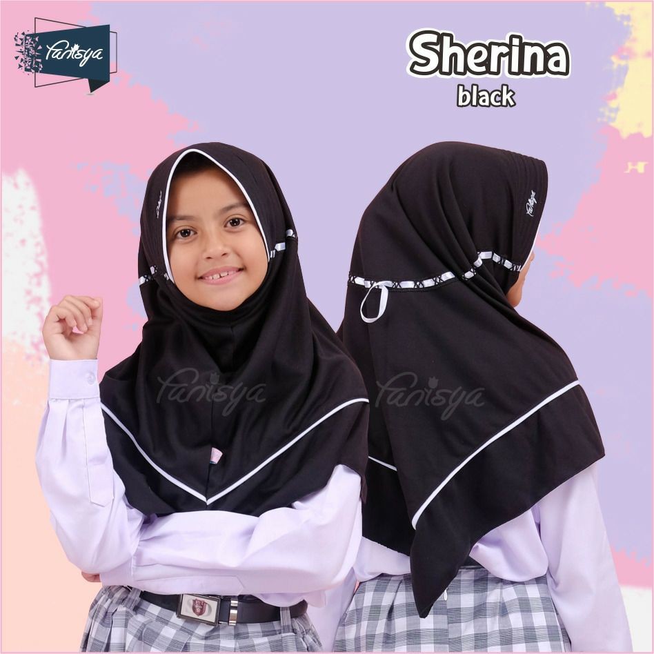 Fanisya Bergo Sherina SD Hitam 01 Jilbab Anak Sekolah