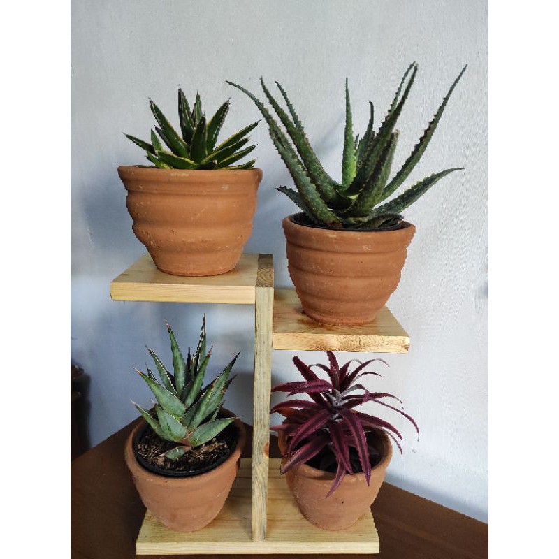 Rak Tanaman / Rak Pot Kayu / Rak Kayu 4  Pot