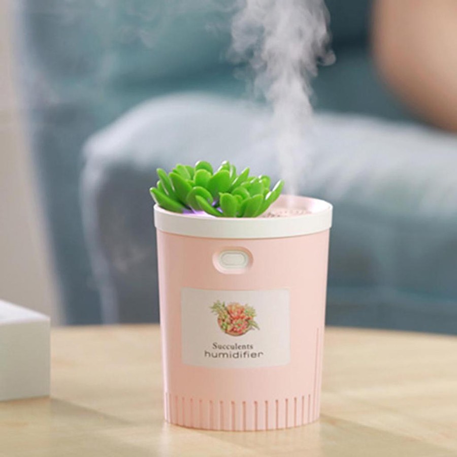 Humidifier Aromaterapi Succulents Creative Difusser 7 Color Lamp 350ml