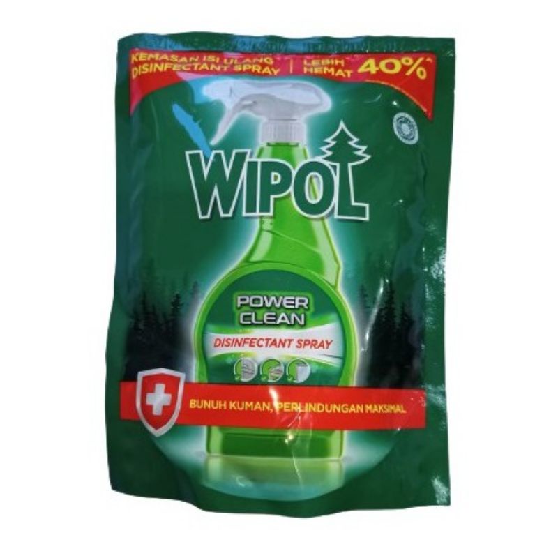 Wipol Power Clean Disinfectant Spray 450ml REFILL /Wipol Desinfektan Permukaan Benda Barang IsiUlang