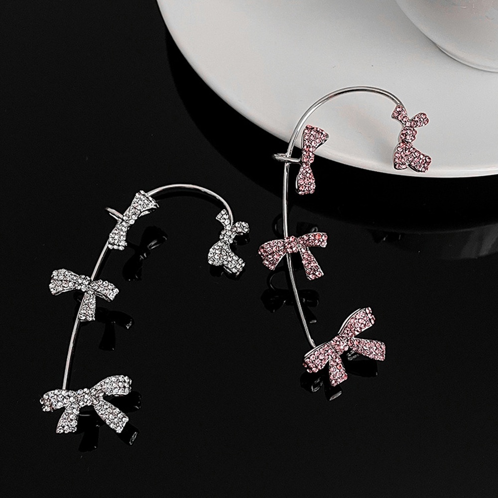 【COD Tangding】1pc Bow Fairy Earrings Without Pierced Sweet Temperament Fashion Earclip Jewelry Women