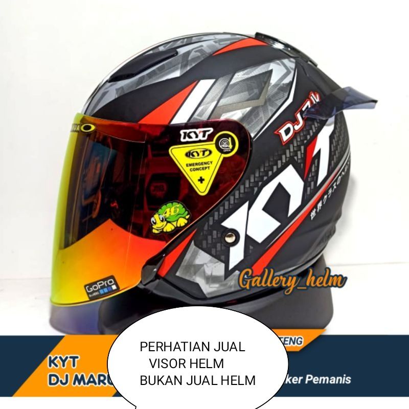 COD ⭐ PAKET Flat VISOR KYT dj maru  Iridium + SPOILER KYT dj maru +  STIKER VISOR