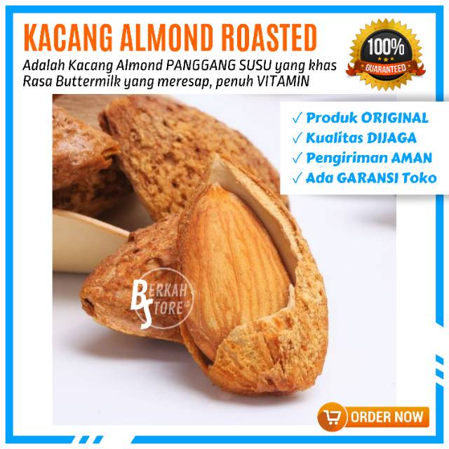 

PREMIUM / 1KG KACANG ALMOND PANGGANG SUSU - ALMOND ROASTED BUTTER MILK - FRESH GURIH SUPER NIKMAT