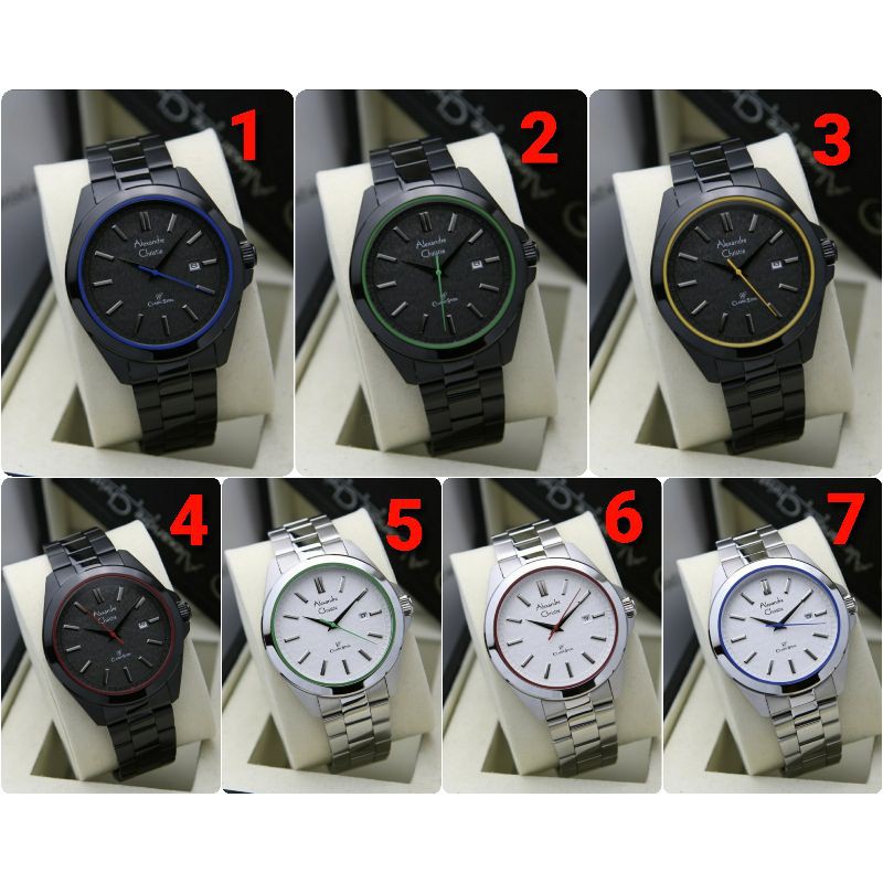 ORIGINAL GARANSI RESMI 1TAHUN JAM TANGAN PRIA ALEXANDRE CHRISTIE ANALOG RANTAI STAINLESS STEEL ARLOJ
