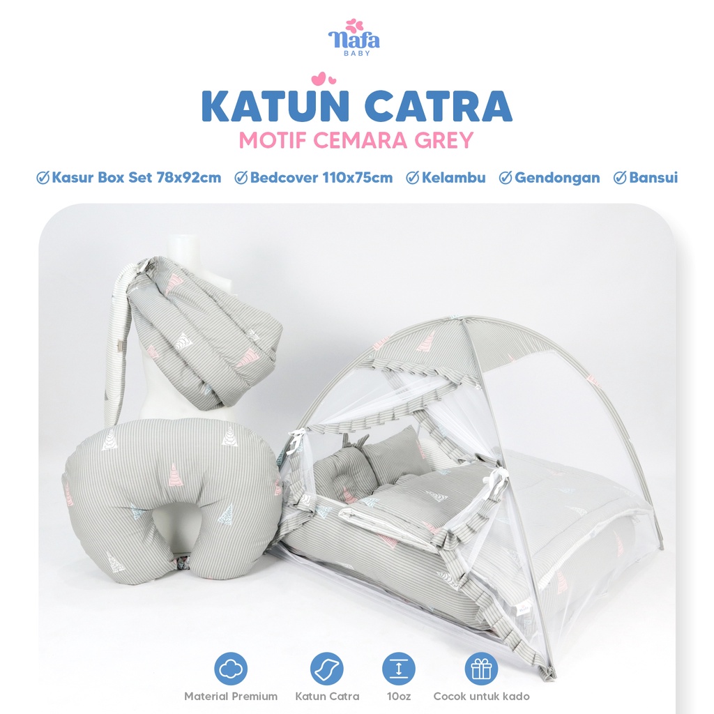 NAFA BABY - Platinum Package Include Bedcover Bayi | Kasur Box Bayi | Bantal Menyusui | Gendongan Bayi | Kelambu Tenda Anti Nyamuk