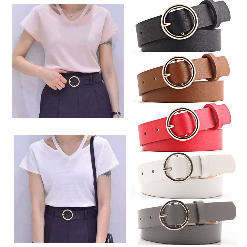 Ikat Ban Pinggang Wanita CIRCLE #678 Casual Korea Fashion Kulit PU Gasper Sabuk Cewe Womens Belt