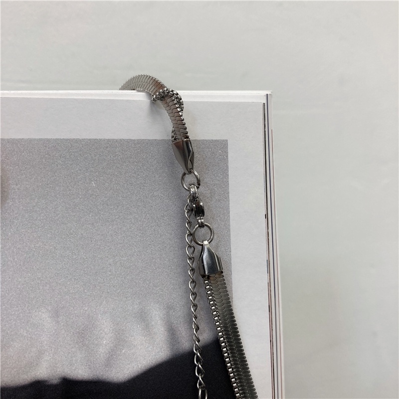 Double Necklace Accessories Hip Hop Harajuku Retro Trend Snake Bone Chain Pendant