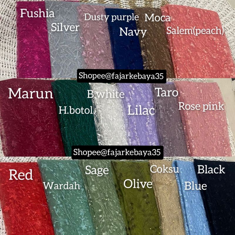 Tille akar mutiara. Tile maze. tulle mutiara Bahan kebaya