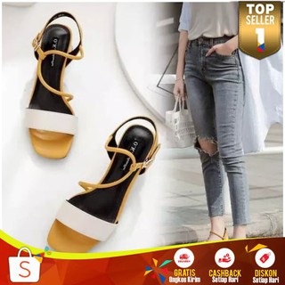 Hak Tahu Tali Silang Cantik Sandal Hak Kotak Wanita Murah Hak Tahu Tali Silang Cantik Sandal Hak Kotak Wanita Murah